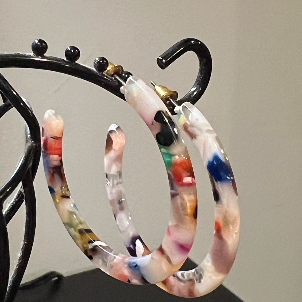 Initial Outfitters acrylic hoop earrings